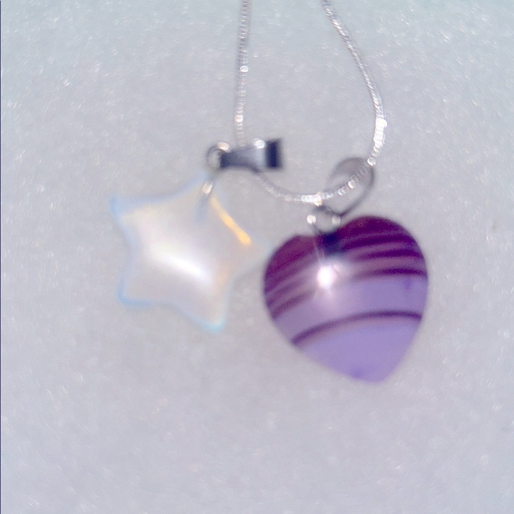 Boho hippie Opal Star and Purple Agate Crystal heart Sterling Sil… - Picture 6 of 6